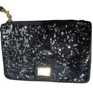 Calven Klein Top Handle Pouch Purse Black Pre-Owned